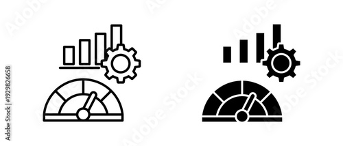 Operations Metrics icon set with style outline and solid. vector simple elements for design and presentation.