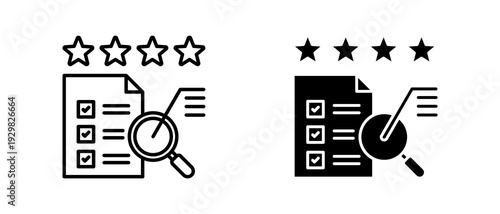 Process Evaluation icon set with style outline and solid. vector simple elements for design and presentation.