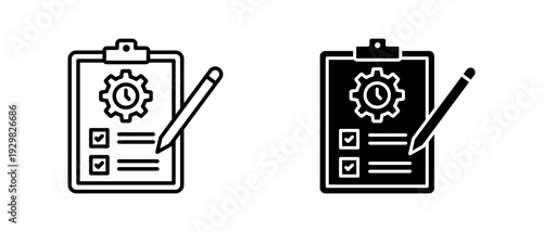 Operations Audit icon set with style outline and solid. vector simple elements for design and presentation.
