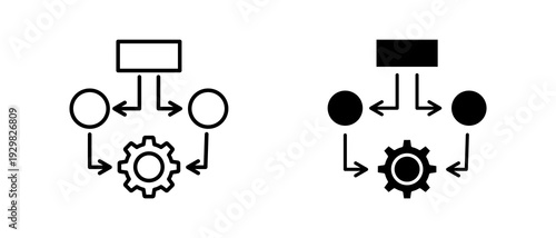 Task Workflow icon set with style outline and solid. vector simple elements for design and presentation.