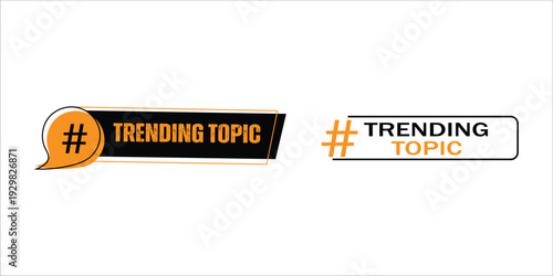 Hashtag Speech Bubble. Trending topic badge design. Ready for use in web or print design. Vector illustration