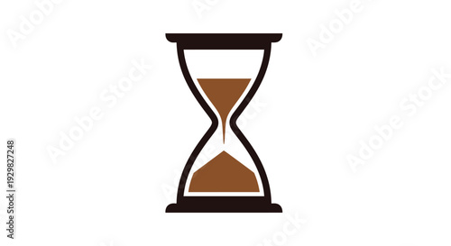 Hourglass with sand flowing down slowly.