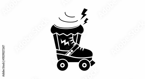 Illustration of Roller Skate with Pain.