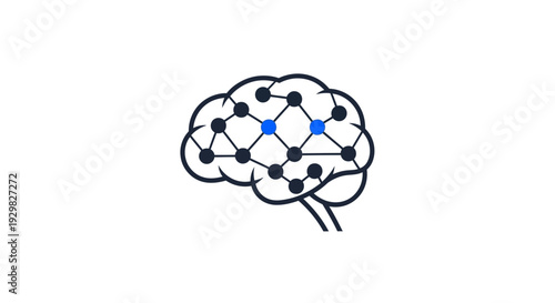 Human Brain Molecular Structure Illustration.