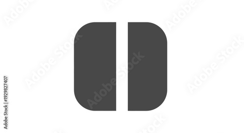 Pause Button Icon Simple Design Element.