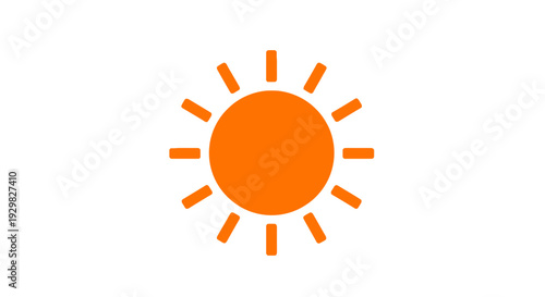 Orange Sun Icon Simple Design Element.