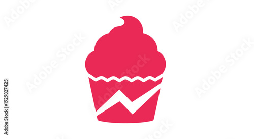 Pink Cupcake with White Decorations.