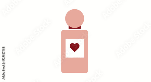 Pink Perfume Bottle with Heart Label.