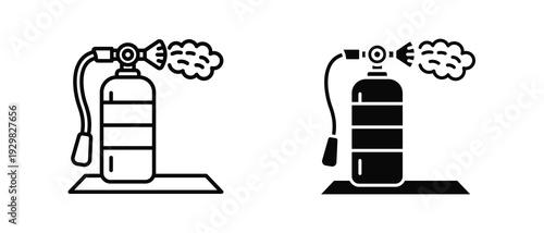 Fire Extinguisher icon set with style outline and solid. vector simple elements for design and presentation.