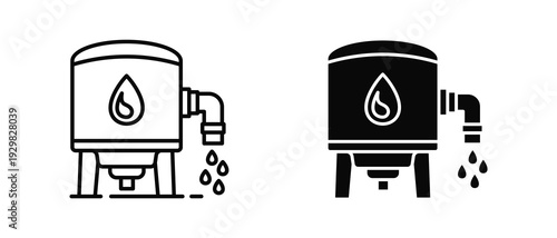 Water Treatment icon set with style outline and solid. vector simple elements for design and presentation.