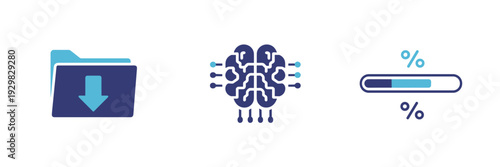 AI model and zip file download icons – Perfect for developer dashboards, offline AI tools, or digital installation guides.