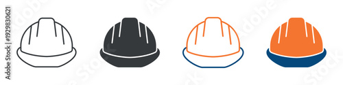 Hard Hat Icon Set Multiple Style Collection