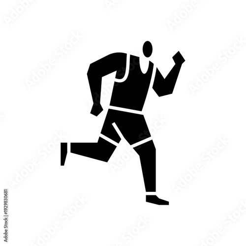 a runner glyph icon. an athlete running illustration.