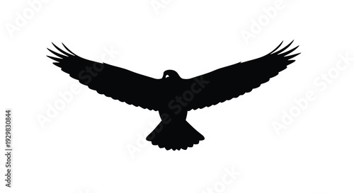 A striking black silhouette of a bird with outstretched wings evoking freedom and flight a dramatic silhouette high quality