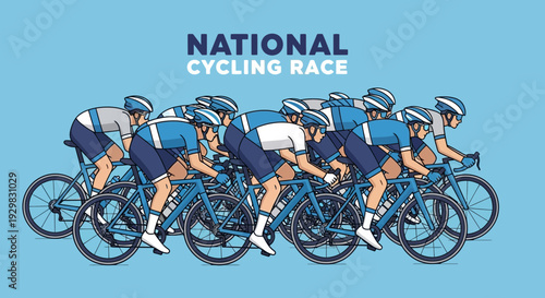 Cyclists Compete In The National Cycling Race, Road Bike Athletes, Fast, Active