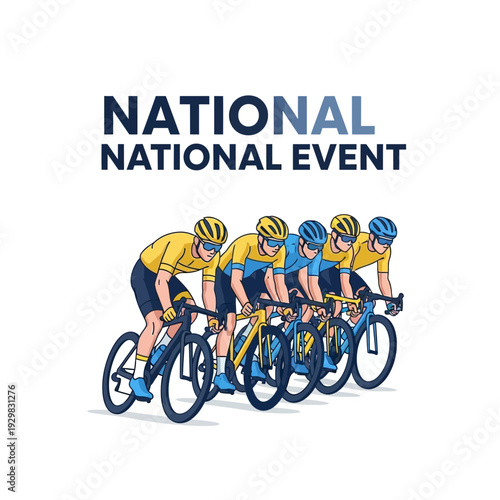 Cyclists In Formation Competing In National Event Promoting Endurance And Speed For Success