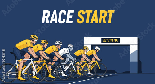 Cyclists Prepare For a Competitive Race Start at the Track, Ready to Pedal Towards the Finish