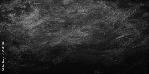 Abstract black and white background with white spots resembling a dark cloudy storm sky with smoke texture and night fog
