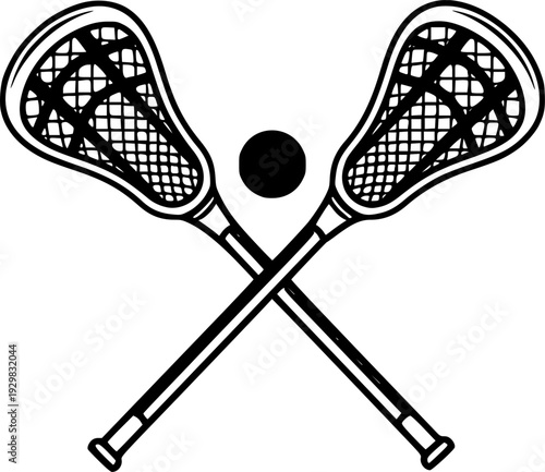 lacrosse sticks symbol icon vector illustration. Lacrosse monogram. isolate on white background.
