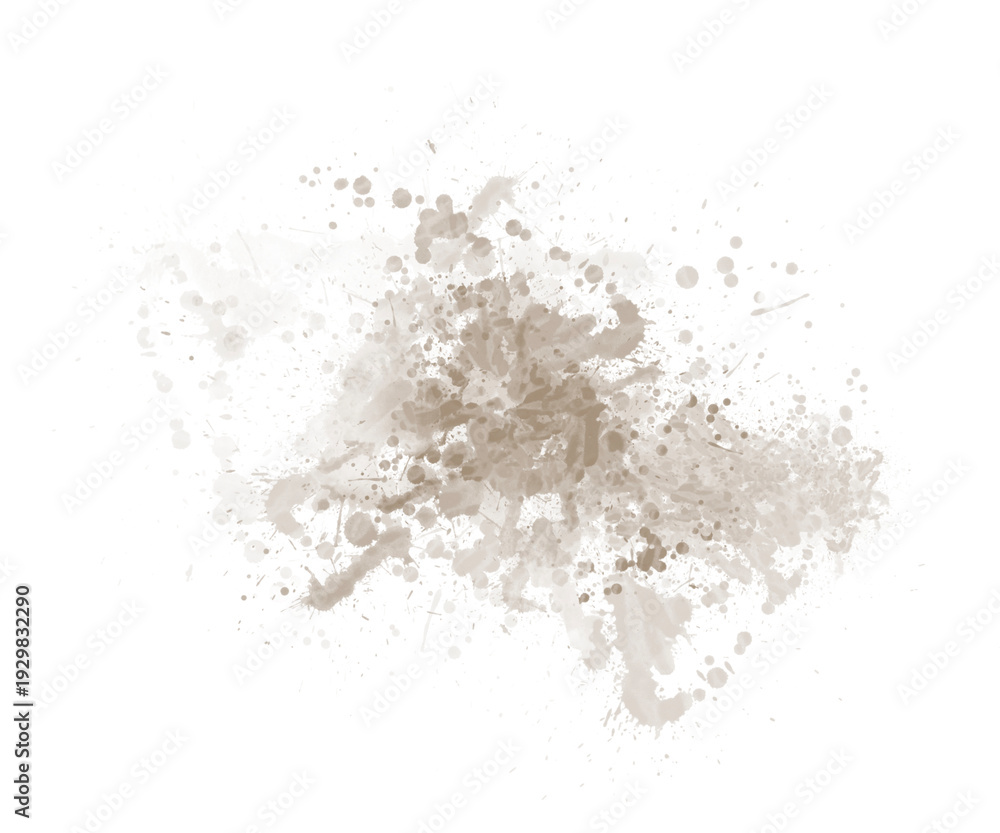Fototapeta premium Brown Watercolor Stain Soft Artistic Texture Design Element On Transparent Background