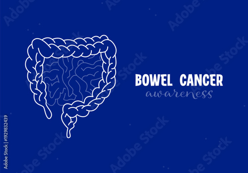 Bowel Cancer Awareness Month background, banner, card, poster, template. Vector illustration