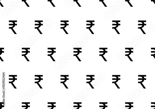 Seamless pattern with Indian rupee sign. Indian rupee sign background