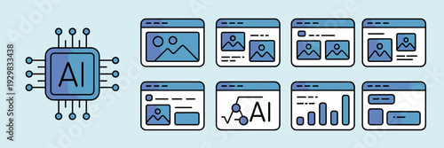 Multimodal AI platform icon sheet – Ideal for enterprise software.