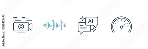 Live AI and audio waveform icons – Great for tech interface design.