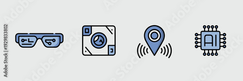 AI sensing and perception vector icons – Great for tech manuals.