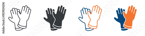 Safety Gloves Icon Set Multiple Style Collection