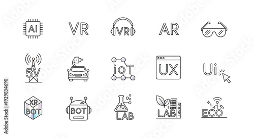 Collection of Technology and Innovation Icons.