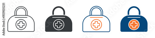 First Aid Kit Icon Set Multiple Style Collection