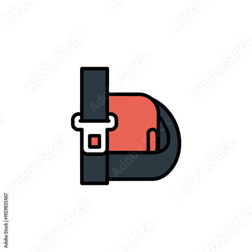 A simple illustration of a seat belt on a white background for safety and security concepts
