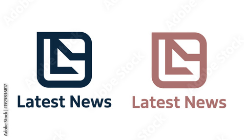Two logos of Latest News with different color schemes on a white background