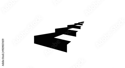 Black 3D Staircase Steps Object.