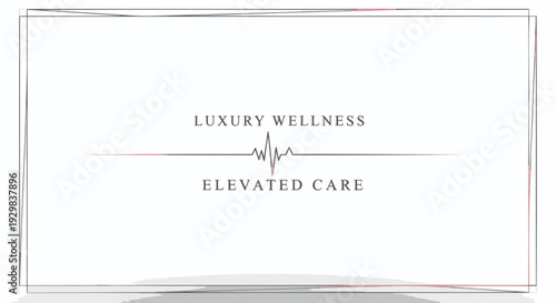 Luxury wellness logo with heartbeat line and elevated care concept on white background