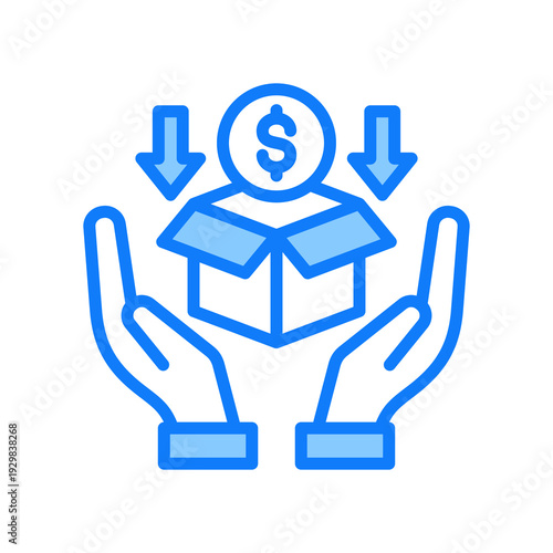 Fundraising blue icon 