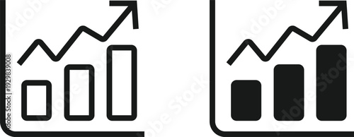 Minimal and unique Growth Chart icon.