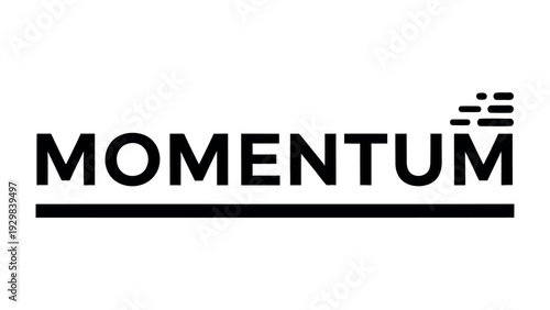 Momentum Brand Logo: An abstract representation of business momentum, perfect for financial or technological contexts. This modern logo design implies forward progress and growth.