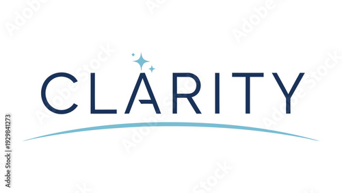 Clarity Logo: a modern, clean logo embodies the essence of pure, crystal-clear thinking, with a design that resonates with ideas and focus.