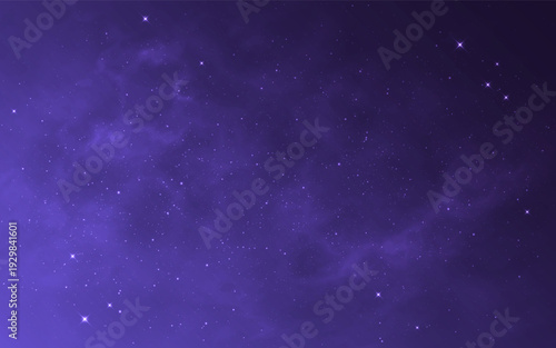 Galaxy background. Starry cosmos texture. Space wallpaper with color nebula. Glowing universe with shining stars. Cosmic wallpaper with bright stardust effect. Vector illustration.