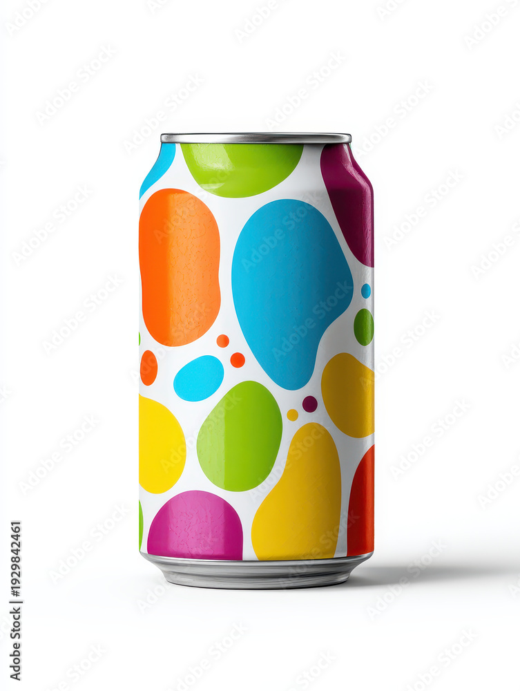 Fototapeta premium Soda Can Mockup with Vibrant Branding White