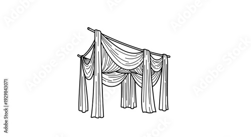 Draped Fabric Wedding Archway Structure.