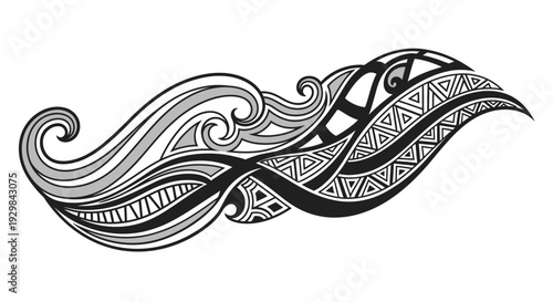 Traditional Maori Tattoo Design Element.