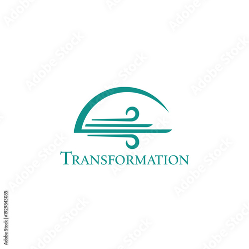 Teal Transformation Logo Design Element.