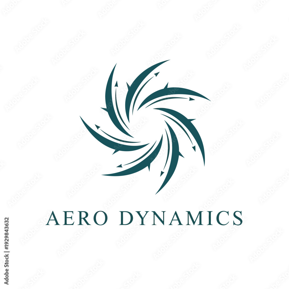 Obraz premium Aero Dynamics logo design with abstract swirling shapes.
