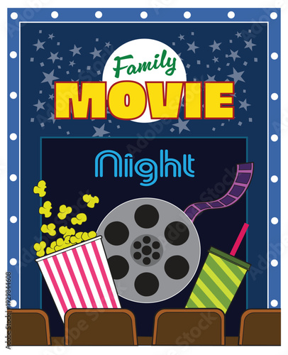 An ad for a family movie night.