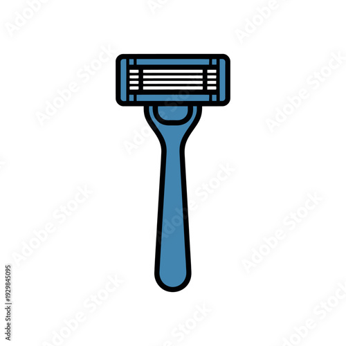 A blue razor on a white background for shaving and grooming needs