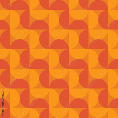 mid century, modern abstract half circles striped seamless pattern and background vector illustration