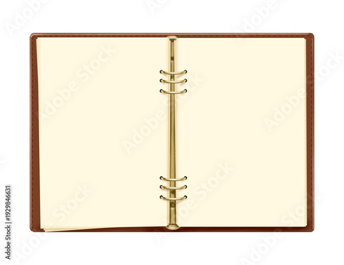 old book with blank open notebook with empty pages outdoor drawing book isolated hand drawn on transparent background